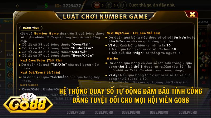 Nắm vững quy luật 75 quả bóng để bắt nhịp cuộc chơi tại Number Game Go88