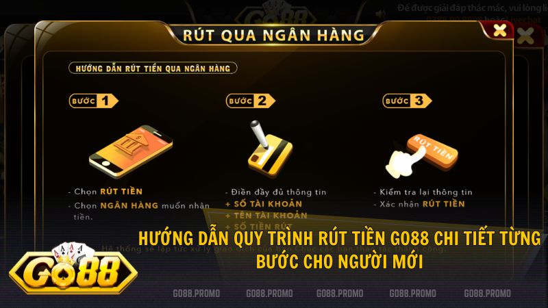 Thực hiện vài thao tác đơn giản để chuyển tiền thắng cược từ Go88 về túi