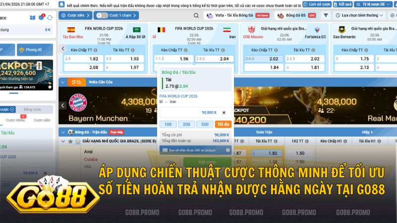 Hệ thống Go88 tự động tính toán và hoàn trả tiền cược cho hội viên mỗi ngày.