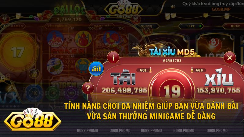 Giao diện nhỏ gọn giúp hội viên tối ưu hóa cơ hội thắng tiền tại Go88